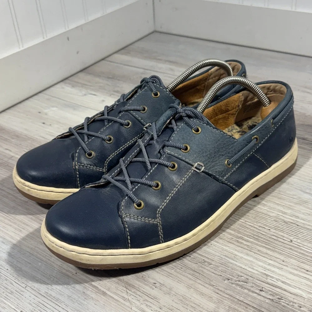 Born Men's Marius Boat Shoes Navy Blue Leather Size‎ 11M EUC